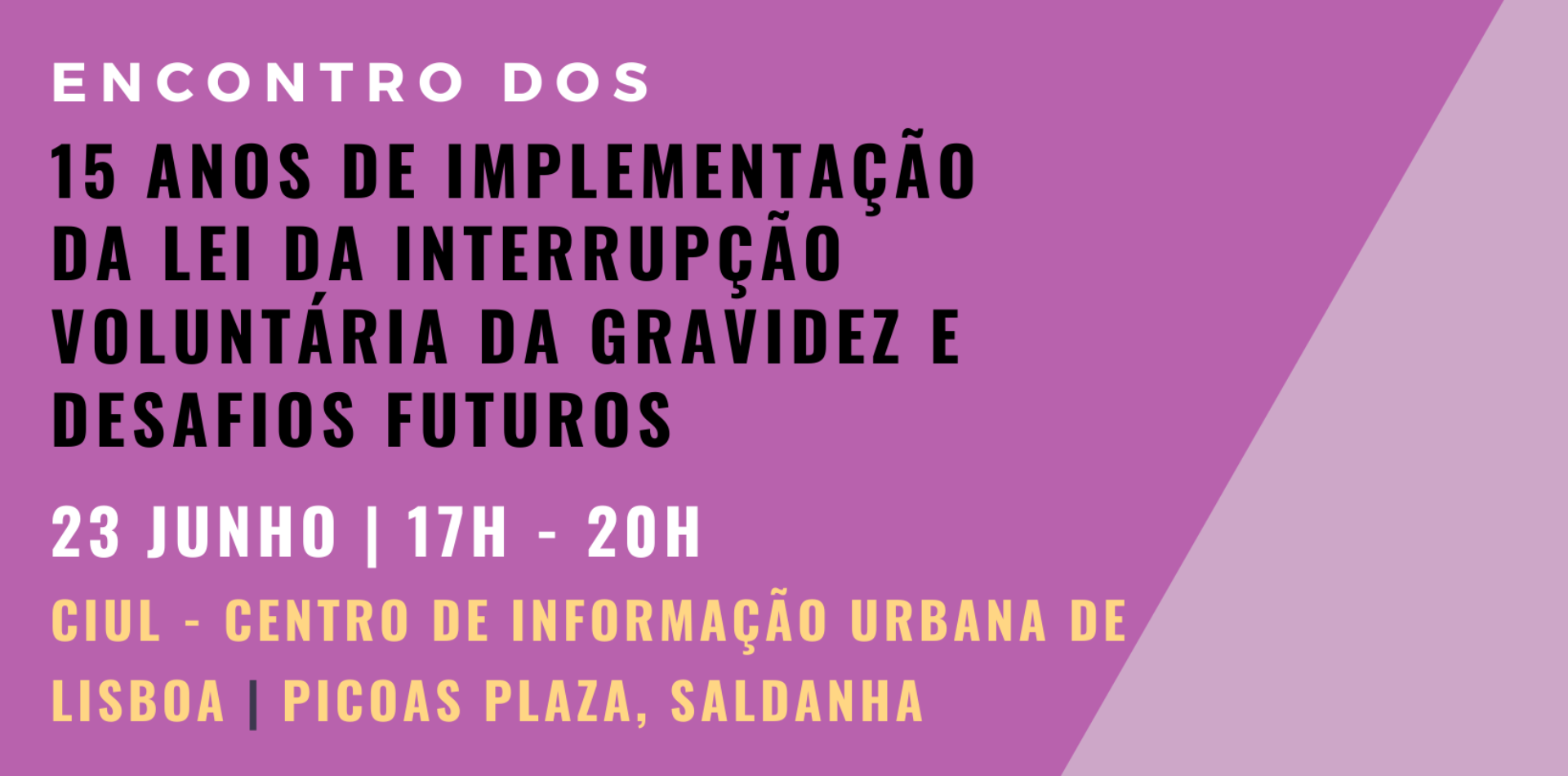 Encontro dos 15 anos de implementação da Lei da Interrupção Voluntária da Gravidez e Desafios Futuros