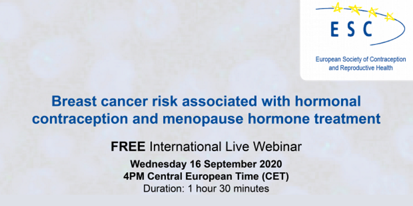 Webinar: Breast cancer risk associated with hormonal contraception and menopause hormone treatment